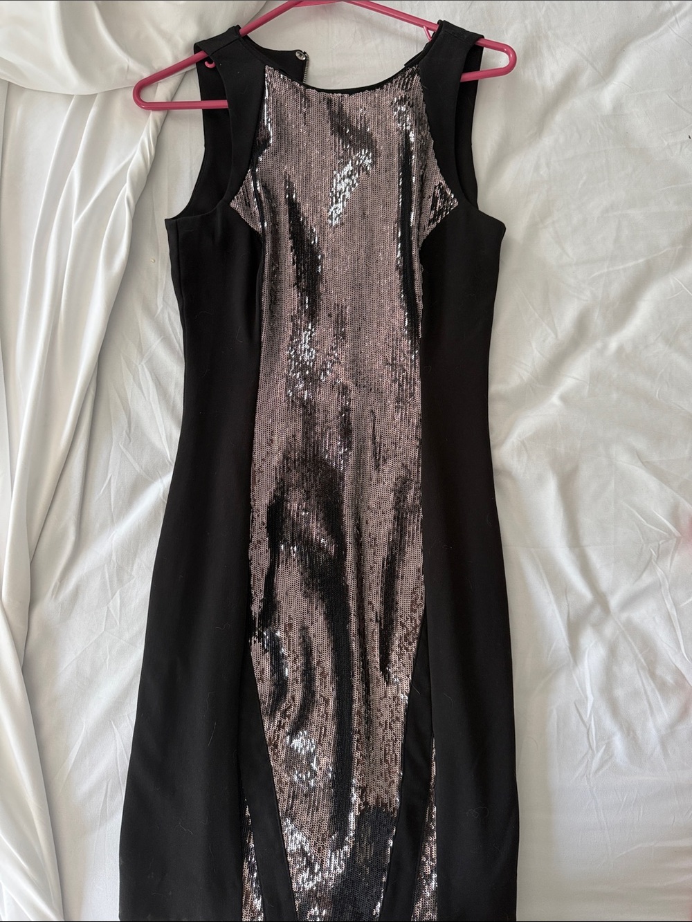 Art deco Dress with Metallic Sequin Panel - Classic Evening Dress NEW